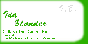 ida blander business card